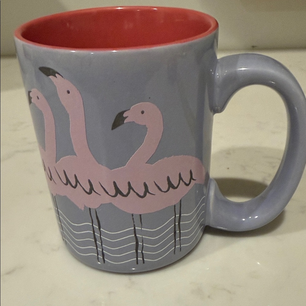 Flamingo Design Blue and Pink Mug